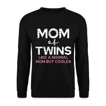 Maman de jumeaux – Diction cool - Sweat-shirt Unisexe - noir - Devant - Alina (178cm) & Michal (187cm)