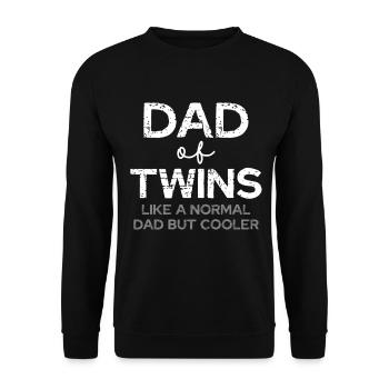 Vater Zwillinge – Cooler Dad - Unisex Pullover - Schwarz - Vorne - Alina (178cm) & Michal (187cm)