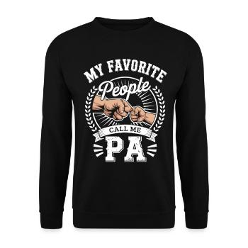 Mein Lieblingspapa Call Me PA - Unisex Pullover - Schwarz - Vorne - Alina (178cm) & Michal (187cm)
