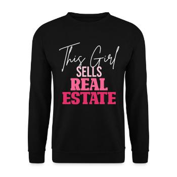 Diese Frau verkauft Immobilien - Unisex Pullover - Schwarz - Vorne - Alina (178cm) & Michal (187cm)