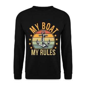 My Boat My Rules Funny Boating Captain - Unisex Sweatshirt - black - Front - Alina (178cm) & Michal (187cm)