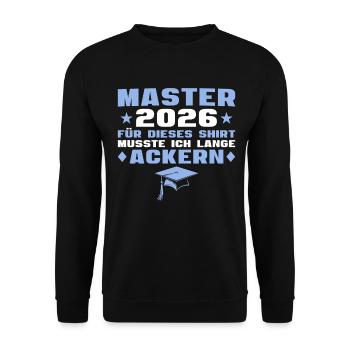Master's examination passed, Master's degree 2026 - Unisex Sweatshirt - black - Front - Alina (178cm) & Michal (187cm)