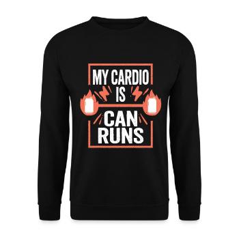 Boissons énergisantes : mon cardio fait des courses - Sweat-shirt Unisexe - noir - Devant - Alina (178cm) & Michal (187cm)