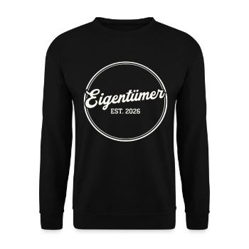 Eigentümer Est. 2026 – Stolzer Besitzer Retro - Unisex Pullover - Schwarz - Vorne - Alina (178cm) & Michal (187cm)