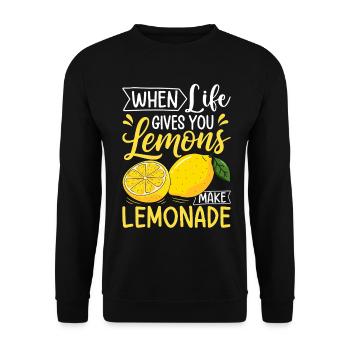 Quand la vie te donne des citrons, fais de la limonade - Sweat-shirt Unisexe - noir - Devant - Alina (178cm) & Michal (187cm)