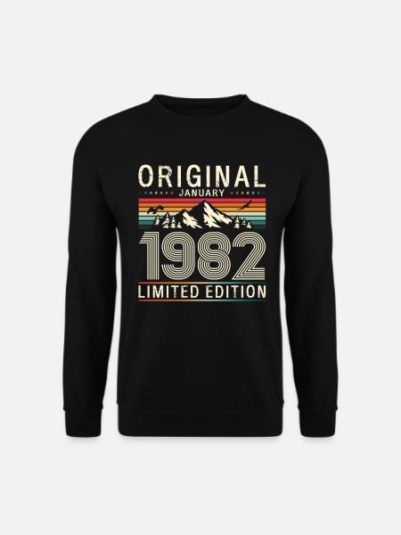 44th Birthday Original January 1982 - Unisex Sweatshirt - black