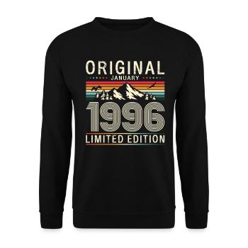 30e anniversaire Original janvier 1996 - Sweat-shirt Unisexe - noir - Devant - Alina (178cm) & Michal (187cm)