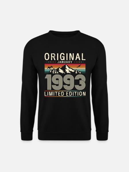 33rd Birthday Original January 1993 - Unisex Sweatshirt - black