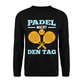 Jeu de padel LE PADEL REND LA JOURNÉE AMUSANTE - Sweat-shirt Unisexe - noir - Devant - Alina (178cm) & Michal (187cm)