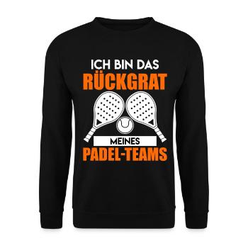 Padel game I'M THE BACKBONE OF MY PADEL TEAM - Unisex Sweatshirt - black - Front - Alina (178cm) & Michal (187cm)