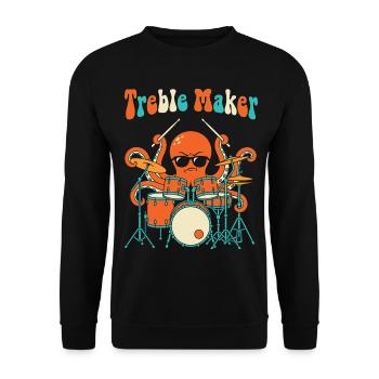 Créateur de hauts Batteur Musicien Tambour de jeux de mots - Sweat-shirt Unisexe - noir - Devant - Alina (178cm) & Michal (187cm)