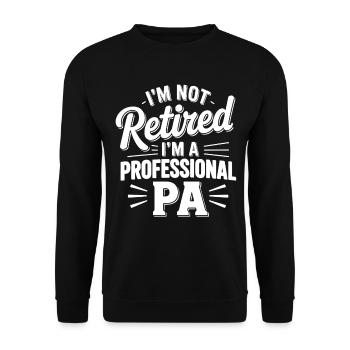Pas un PA professionnel à la retraite - Sweat-shirt Unisexe - noir - Devant - Alina (178cm) & Michal (187cm)