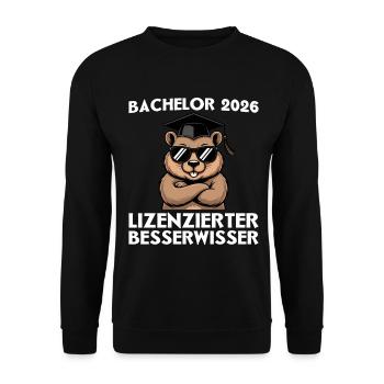 Licence 2026 Wombat avec lunettes de soleil - Sweat-shirt Unisexe - noir - Devant - Alina (178cm) & Michal (187cm)