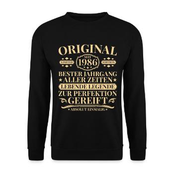 Vintage 1986 Birthday Living Legend - Unisex Sweatshirt - black - Front - Alina (178cm) & Michal (187cm)