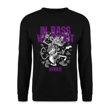 Hardtekk Tekke East Germany In Bass We Trust - Unisex Sweatshirt - black - Front - Alina (178cm) & Michal (187cm)
