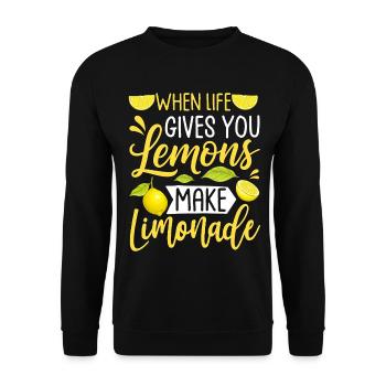 Quand la vie te donne des citrons, fais de la limonade - Sweat-shirt Unisexe - noir - Devant - Alina (178cm) & Michal (187cm)
