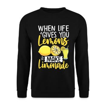 Quand la vie te donne des citrons, fais de la limonade - Sweat-shirt Unisexe - noir - Devant - Alina (178cm) & Michal (187cm)