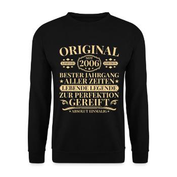 Vintage 2006 Birthday Living Legend - Unisex Sweatshirt - black - Front - Alina (178cm) & Michal (187cm)