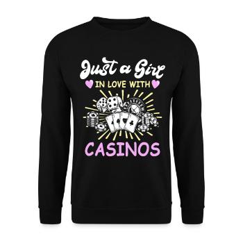Casino Spieler Gambling - Unisex Pullover - Schwarz - Vorne - Alina (178cm) & Michal (187cm)