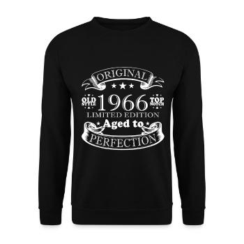 Vintage 1966 Original Vintage Retro Birthday - Unisex Sweatshirt - black - Front - Alina (178cm) & Michal (187cm)
