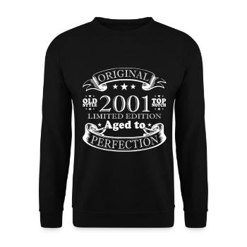 Jahrgang 2001 - Unisex Pullover - Schwarz - Vorne - Alina (178cm) & Michal (187cm)