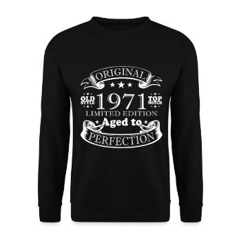Original 1971 Retro 1971 Birthday Gift - Unisex Sweatshirt - black - Front - Alina (178cm) & Michal (187cm)