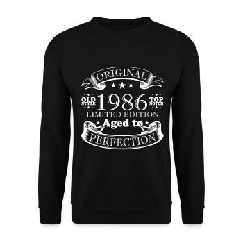 Édition limitée 1986 anniversaire Millésime 1986 - Sweat-shirt Unisexe - noir - Devant - Alina (178cm) & Michal (187cm)