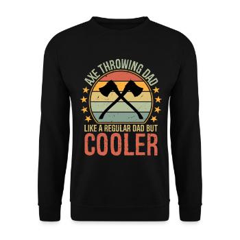 Axe Throwing Dad Like a Regular Dad But Cooler - Unisex Sweatshirt - black - Front - Alina (178cm) & Michal (187cm)