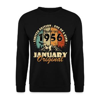 1956 Limited Edition January Original - Unisex Sweatshirt - black - Front - Alina (178cm) & Michal (187cm)