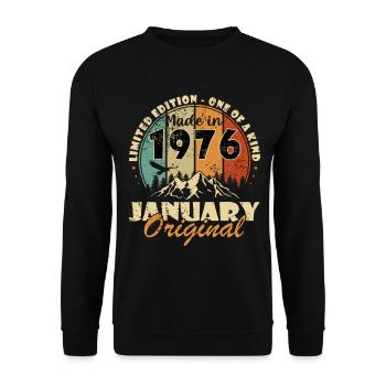 1976 January Original Vintage - Unisex Sweatshirt - black - Front - Alina (178cm) & Michal (187cm)