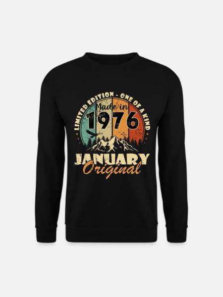 Janvier 1976 Millésime Original - Sweat-shirt Unisexe - noir