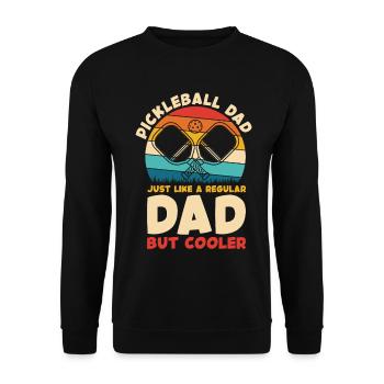 Pickleball Dad Cooler Than Regular - Unisex Sweatshirt - black - Front - Alina (178cm) & Michal (187cm)