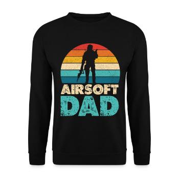 Airsoft Dad Retro Sunset Silhouette - Sweat-shirt Unisexe - noir - Devant - Alina (178cm) & Michal (187cm)