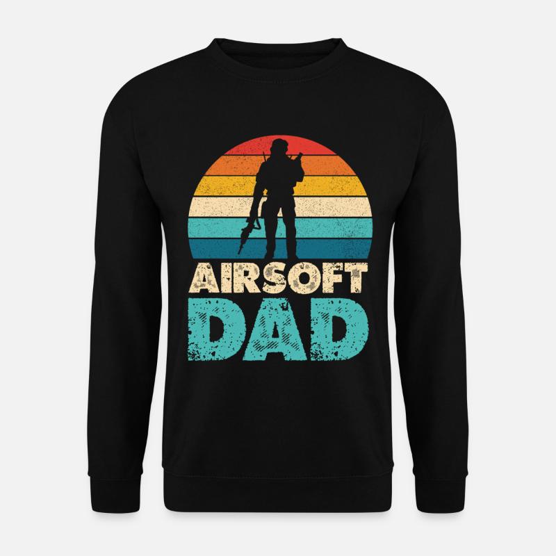 Airsoft Dad Retro Sunset Silhouette - Unisex Pullover - Schwarz