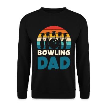 Bowling Dad Retro Design - Unisex Sweatshirt - black - Front - Alina (178cm) & Michal (187cm)