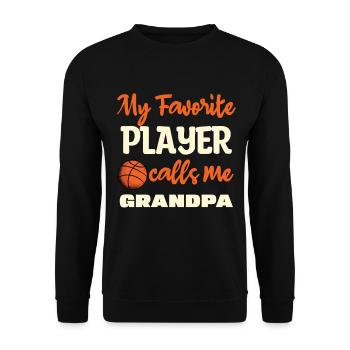 Mein Lieblingsspieler nennt mich Opa - Unisex Pullover - Schwarz - Vorne - Alina (178cm) & Michal (187cm)