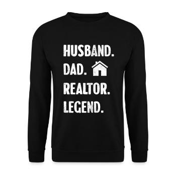 Husband Father Realtor Legend - Unisex Sweatshirt - black - Front - Alina (178cm) & Michal (187cm)