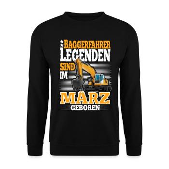 Marche d’anniversaire du conducteur d’excavatrice - Sweat-shirt Unisexe - noir - Devant - Alina (178cm) & Michal (187cm)
