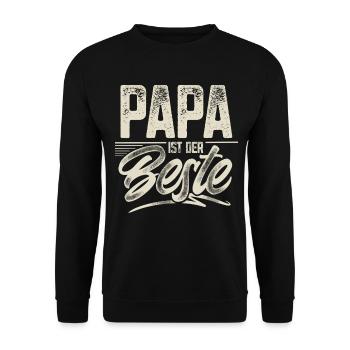 Papa Ist Der Beste - Unisex Pullover - Schwarz - Vorne - Alina (178cm) & Michal (187cm)