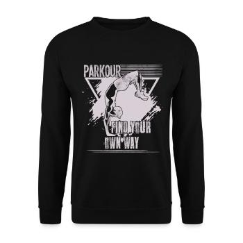 Parkour Find Your Own Way - Unisex Sweatshirt - black - Front - Alina (178cm) & Michal (187cm)