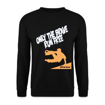 Parkour Seulement : Les Braves Run Free - Sweat-shirt Unisexe - noir - Devant - Alina (178cm) & Michal (187cm)