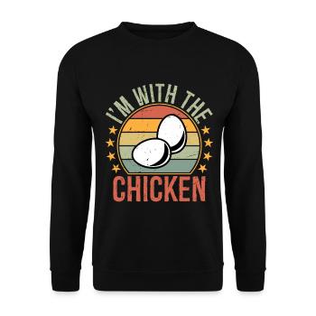 I'm with The Chicken Egg - Unisex Sweatshirt - black - Front - Alina (178cm) & Michal (187cm)