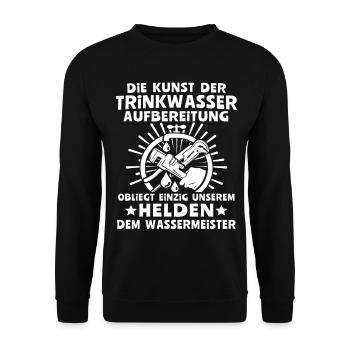 Water Master Water Supply Technician - Unisex Sweatshirt - black - Front - Alina (178cm) & Michal (187cm)