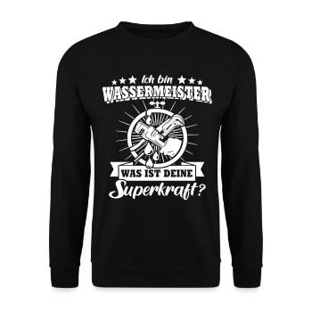 Water Master Water Supply Technician - Unisex Sweatshirt - black - Front - Alina (178cm) & Michal (187cm)