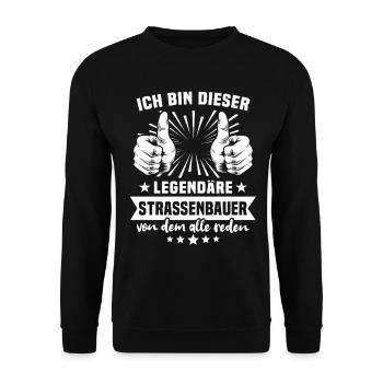 Road builder legend - Unisex Sweatshirt - black - Front - Alina (178cm) & Michal (187cm)