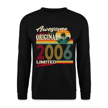 Original 2006 Vintage Retro Birthday Gift - Unisex Sweatshirt - black - Front - Alina (178cm) & Michal (187cm)