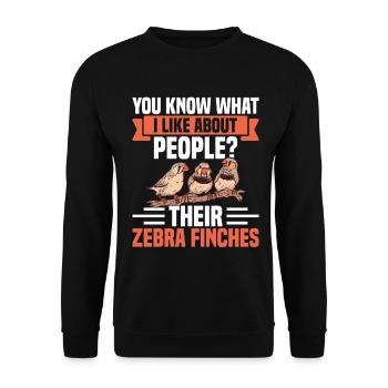 Outils pour les pinsonnets zébrés Oiseaux vivants Enclos Nourriture Zèbre - Sweat-shirt Unisexe - noir - Devant - Alina (178cm) & Michal (187cm)