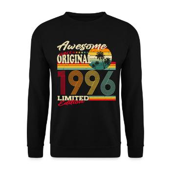 Original 1996 Vintage Retro Birthday Gift - Unisex Sweatshirt - black - Front - Alina (178cm) & Michal (187cm)