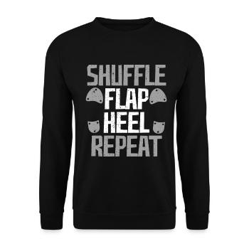 Claquettes Danse Tap Dancer Step Stepper Shuffle Flap Heel - Sweat-shirt Unisexe - noir - Devant - Alina (178cm) & Michal (187cm)