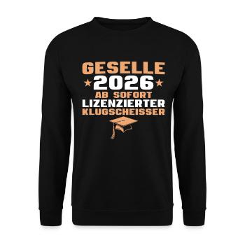 Journeyman 2026 Journeyman's examination Apprenticeship passed - Unisex Sweatshirt - black - Front - Alina (178cm) & Michal (187cm)